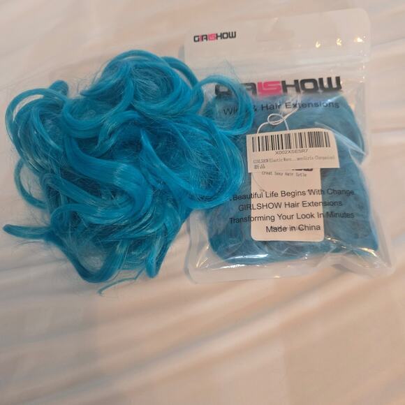 Accessories - 2 Blue ponytail extension curly synthetic hair